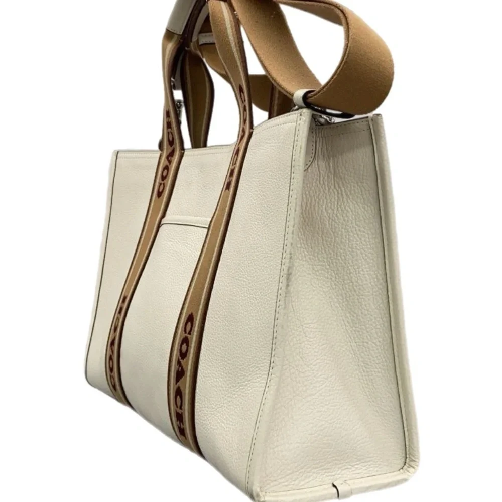Coach White and Tan Briefcase with Modern Design. NWOT